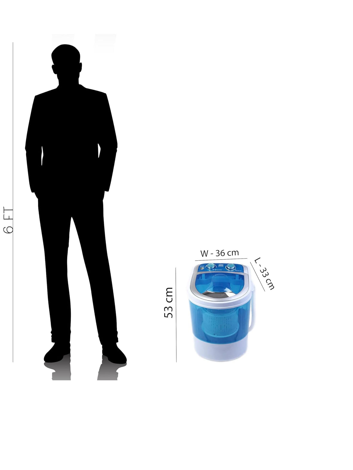 Portable 3 kg 2 Star Single Tub Top Load Mini Washing Machine with 1.5 kg Dryer Basket (Blue)