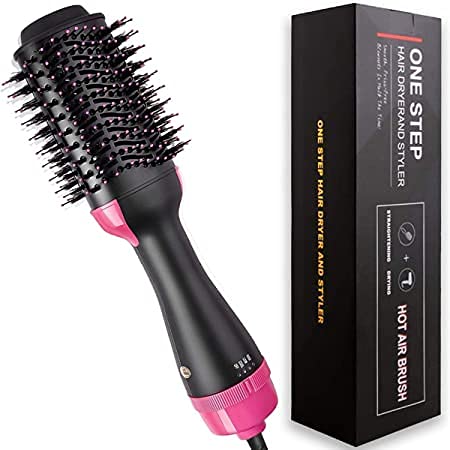 Ronest Hair Dryer Brush - 3 in 1 Hot Air Brush One Step Volumizer for Rotating Straightening (Black), 1000 Watts