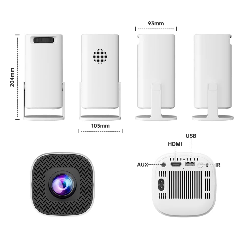 Yugam P30 Max Projector 4K HD 1080P Bluetooth Android 11 Proyector with 2 Wireless Game Controllers Built-in 3000 Games (Game with Controller Projector)