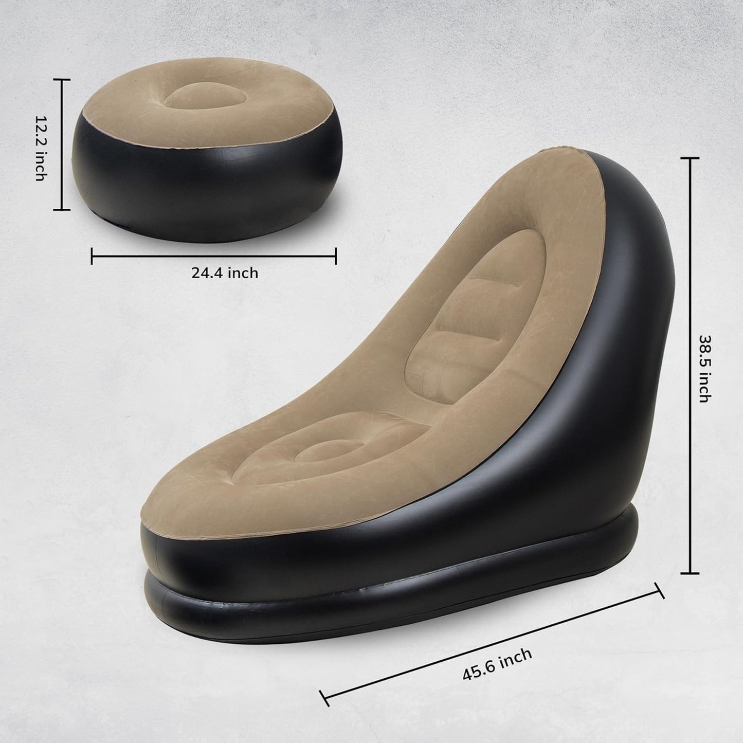 Inflatable Lounge Chair with Household Air Pump, Comfortable Air Sofa for Indoor/Outdoor Use