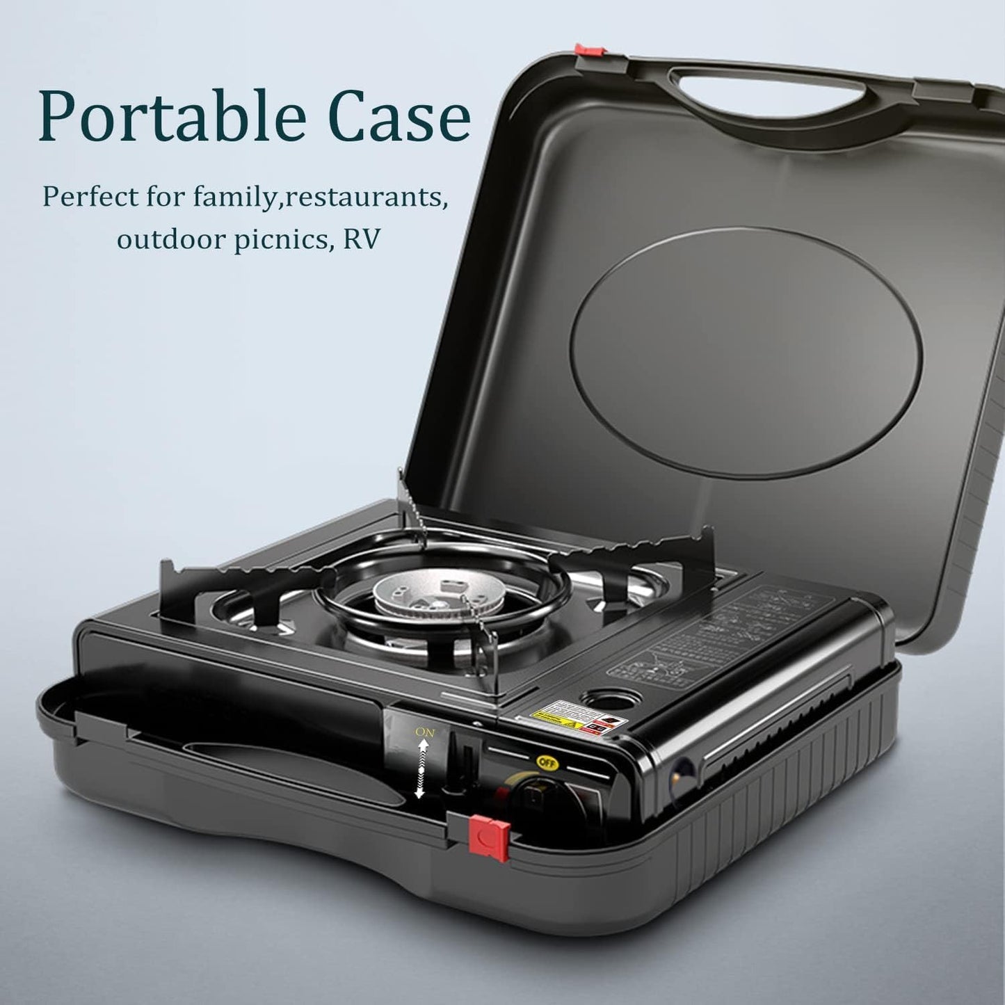 Aluminium Dual Fuel Portable Gas Stove for Propane & Butane, Camping Stove with Single Burner
