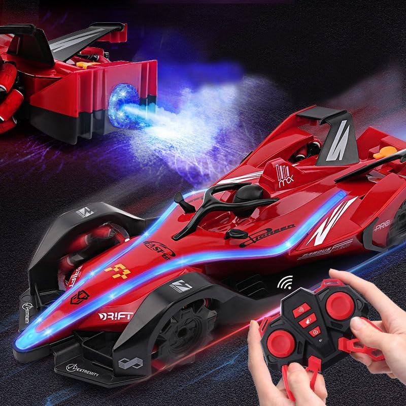 F1 Fast RC Drift Car,Hobby Remote Control Car LED Lights 4WD 2.4GHz 360°Rotating RC Race Sport Stunt Car,High Speed Formula 1 Model Vehicle Cool Toys Birthday Gifts for Kids Age of 6+