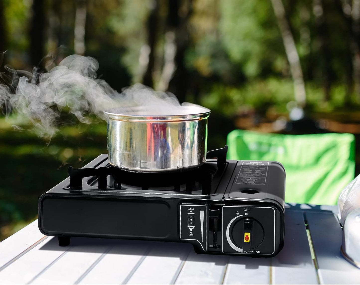 Aluminium Dual Fuel Portable Gas Stove for Propane & Butane, Camping Stove with Single Burner