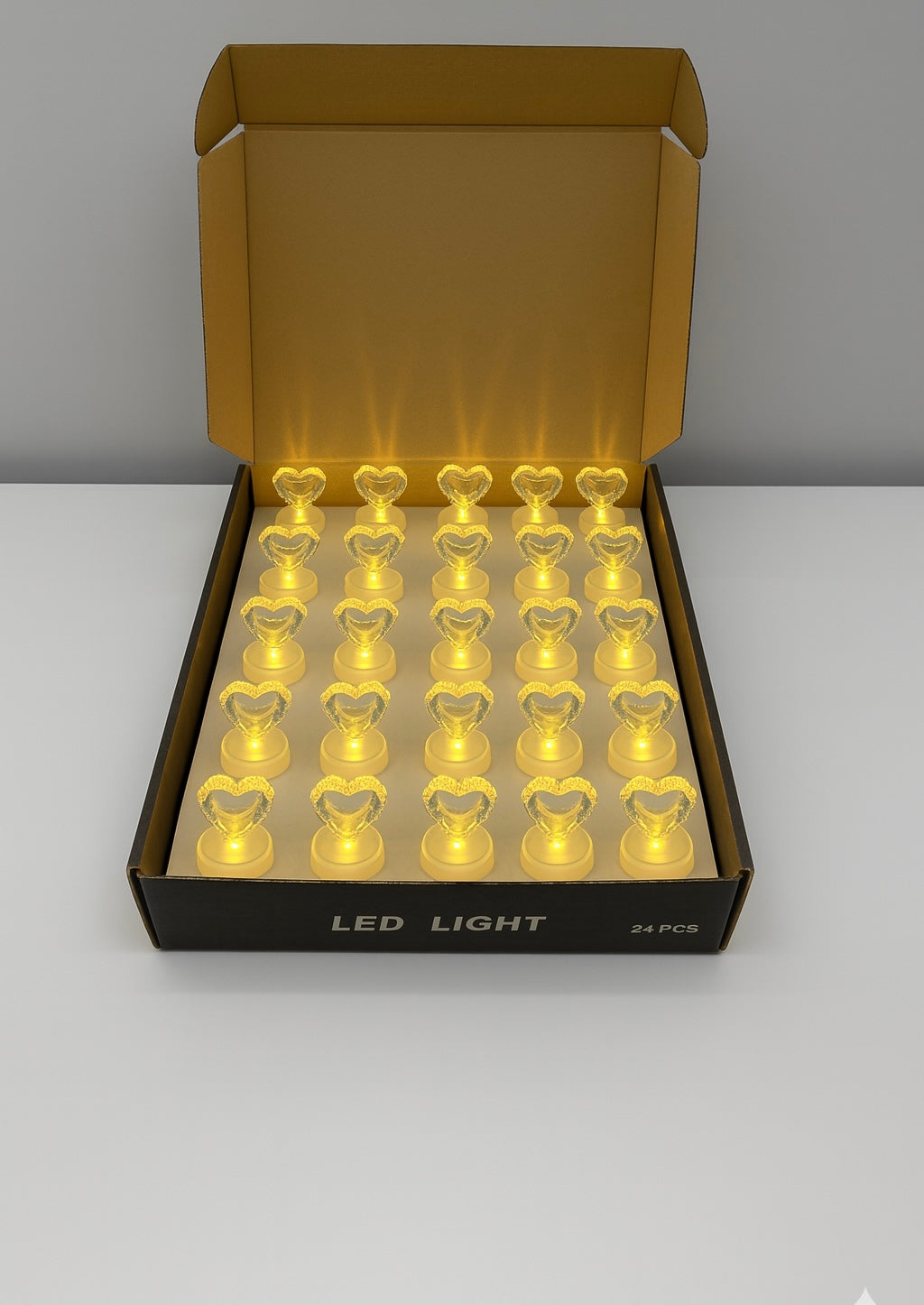 Heart Shape LED Candle Light (Pack of 24)