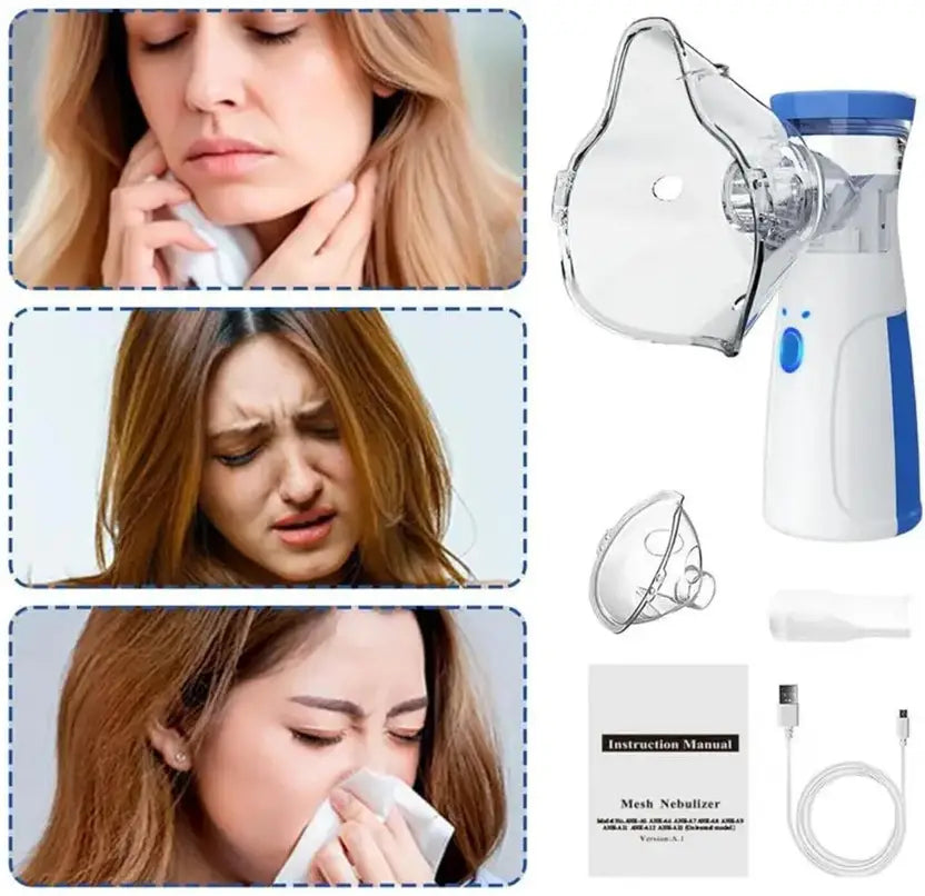 Portable Nebulizer for Adults,Kids for Breathing Problem White-Blue Nebulizer
