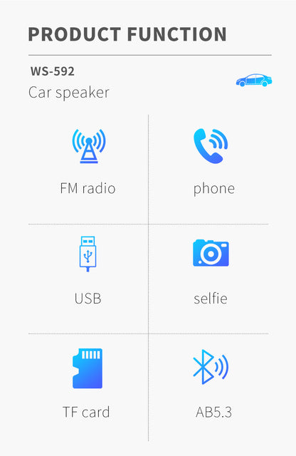 WS-592 Portable Car-Shaped Rechargeable Bluetooth Speaker