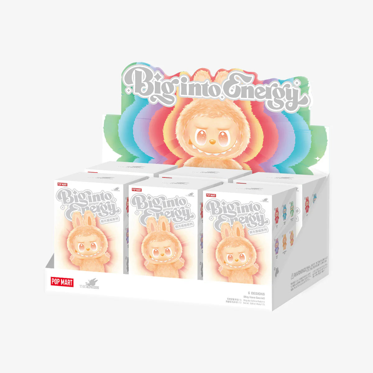 Cute Monsters Collectible Toy Big Into Energy Plush Blind Box – 6 Fluffy Vinyl Figures ( Pack Of 1 )