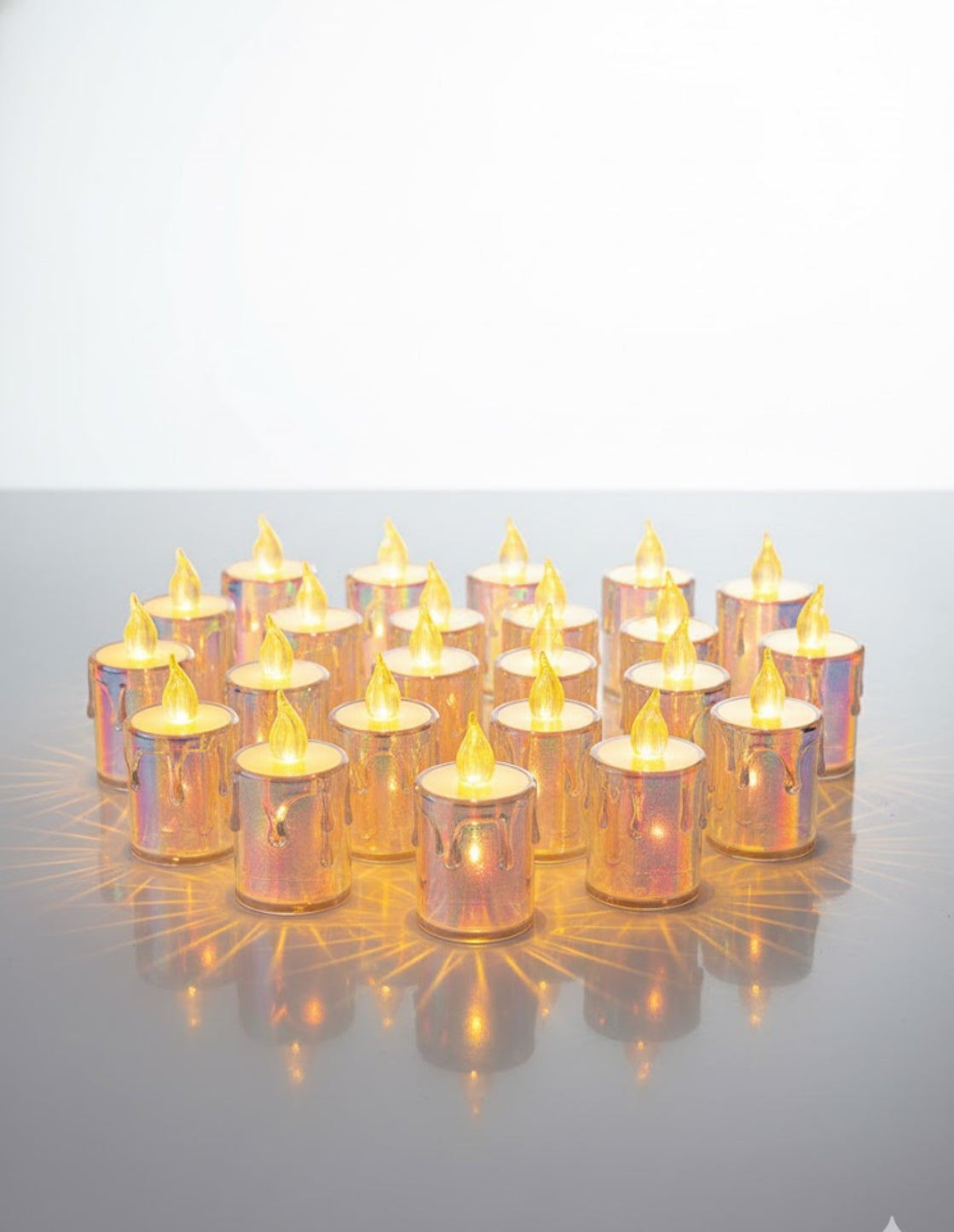 Round LED Candle Light (Pack of 24) – Flickering Flameless