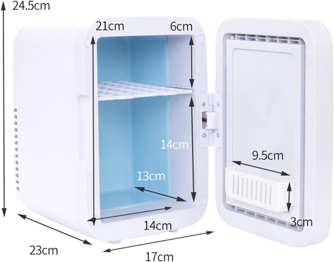 Mini Fridge 4L Multifunction Food Portable Cooling for Home Dorm Room Office White