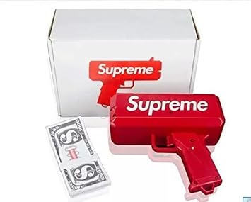 Toysgenix Supreme Money Gun Cash .Cannon for Wedding, Parties and Fun – Includes 100 Fake Dollars Money Gun