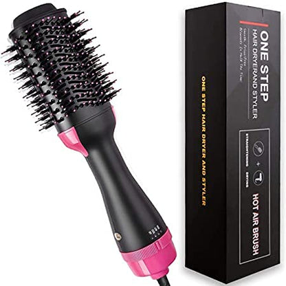 Ronest Hair Dryer Brush - 3 in 1 Hot Air Brush One Step Volumizer for Rotating Straightening (Black), 1000 Watts