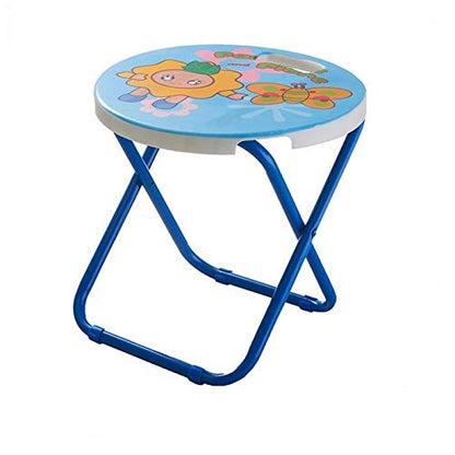 HOMIES INTERNATIONAL, Cartoon Printed, Foldable Kids/Children Folding Stool Chair for Playrooms, Schools, Daycares and Home. Metal and Fibre Body (Color: Multicolor Baby Girl Print Will be Sent)