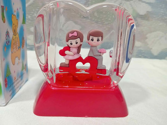 Crystal Glass Heart Showpiece