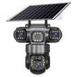 V380 4G 6MP Solar Security Camera 3-Lens System Dual-Charging Night Vision Motion Alerts Security Camera