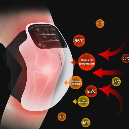 Knee Massager with Heat and Kneading for Pain Relie,Infrared Heated Vibration Physiotherapy for Arthritis Massager，Cramps and Joint Warmer Rechargeable LED Display