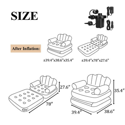 Multifunctional Five in One Inflatable Bed Convenient Foldable Lounge Chair sofa