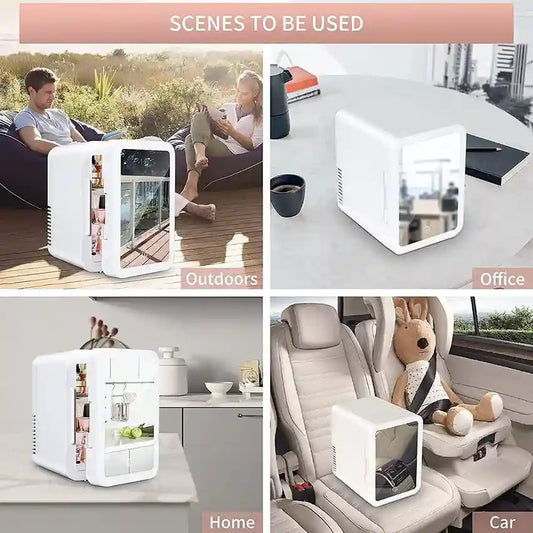 Mini Fridge 4L Multifunction Food Portable Cooling for Home Dorm Room Office White
