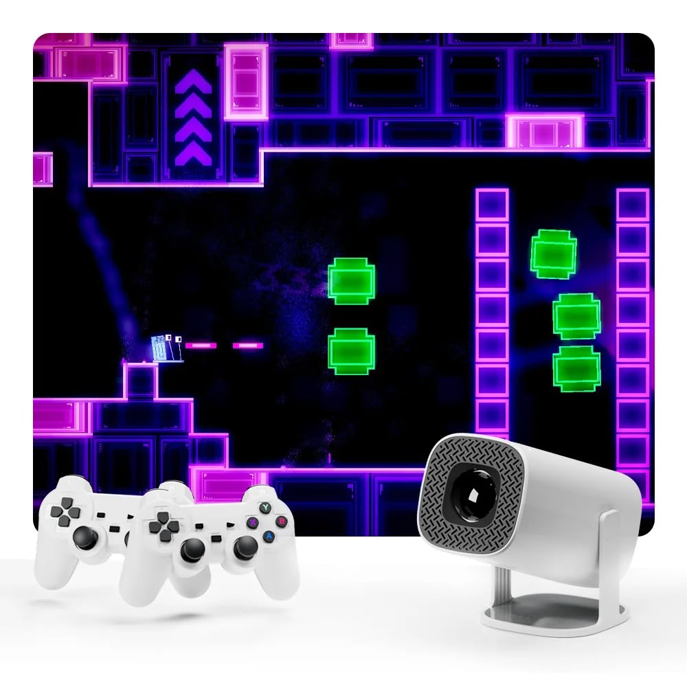 Yugam P30 Max Projector 4K HD 1080P Bluetooth Android 11 Proyector with 2 Wireless Game Controllers Built-in 3000 Games (Game with Controller Projector)