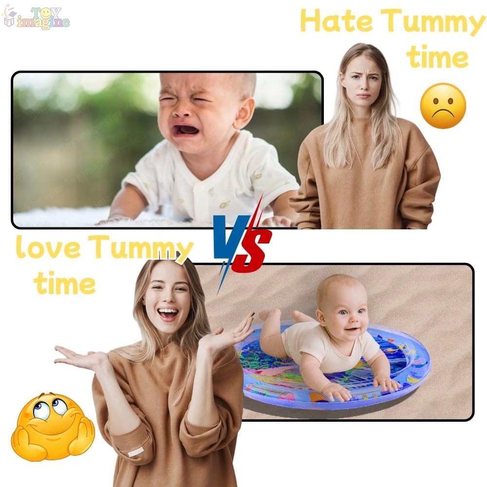 Toy Imagine Tummy Time Water Mat for Babies | Sensory Play Gym for 6-12 Months | Newborn Baby Essentials | Water-Filled Activity Mat | Baby Gifts | Pack of 1 (Round)