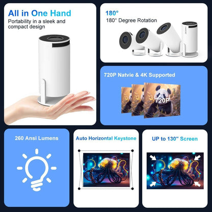 HY300 Portable Mini Smart LED Projector