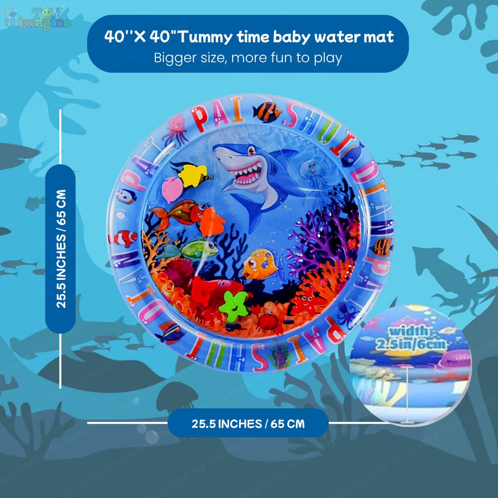 Toy Imagine Tummy Time Water Mat for Babies | Sensory Play Gym for 6-12 Months | Newborn Baby Essentials | Water-Filled Activity Mat | Baby Gifts | Pack of 1 (Round)