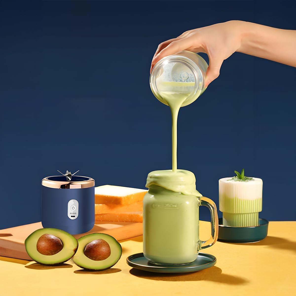 Portable Juicer Blenders For Smoothies And Juices, USB Rechargeable Mini Juicer Bottle Mixer Shake Maker Machine
