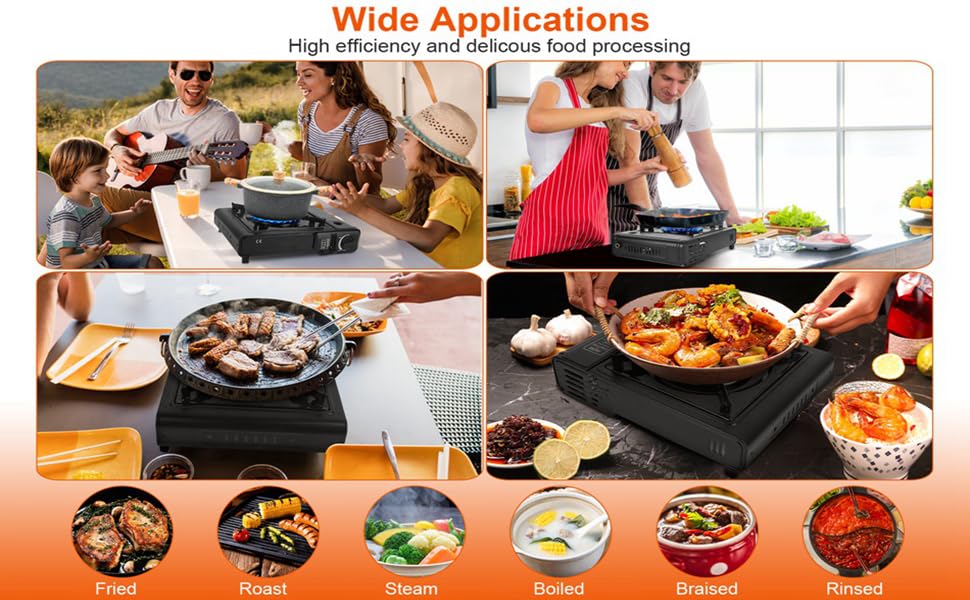 Aluminium Dual Fuel Portable Gas Stove for Propane & Butane, Camping Stove with Single Burner