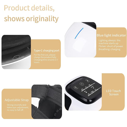 Knee Massager with Heat and Kneading for Pain Relie,Infrared Heated Vibration Physiotherapy for Arthritis Massager，Cramps and Joint Warmer Rechargeable LED Display