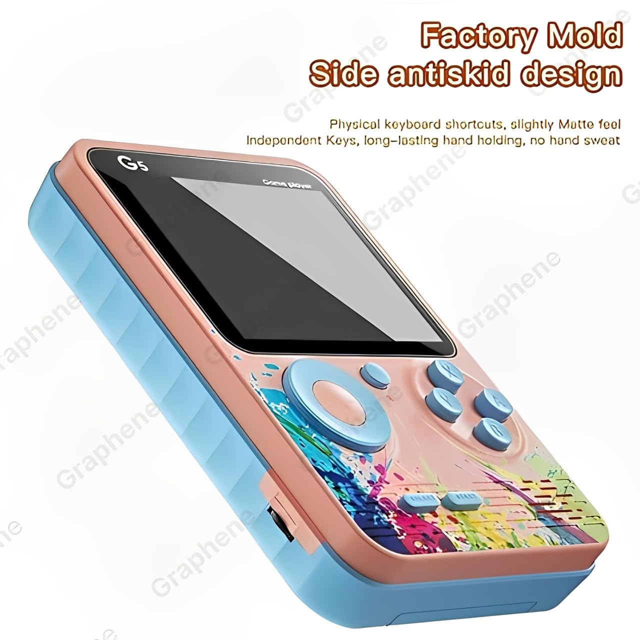 GRAPHENE SUP Handheld Game Console,Classic Retro Video Gaming Player Colorful LCD Screen USB Rechargeable Portable Pocket Video Gamepad 400 in 1 Classic Old.