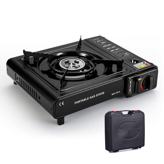 Aluminium Dual Fuel Portable Gas Stove for Propane & Butane, Camping Stove with Single Burner