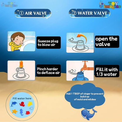 Toy Imagine Tummy Time Water Mat for Babies | Sensory Play Gym for 6-12 Months | Newborn Baby Essentials | Water-Filled Activity Mat | Baby Gifts | Pack of 1 (Round)