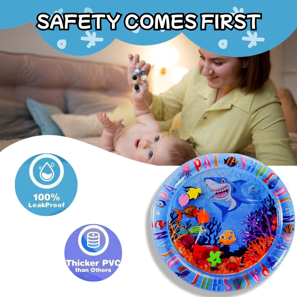 Toy Imagine Tummy Time Water Mat for Babies | Sensory Play Gym for 6-12 Months | Newborn Baby Essentials | Water-Filled Activity Mat | Baby Gifts | Pack of 1 (Round)