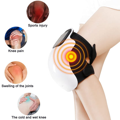 Knee Massager with Heat and Kneading for Pain Relie,Infrared Heated Vibration Physiotherapy for Arthritis Massager，Cramps and Joint Warmer Rechargeable LED Display