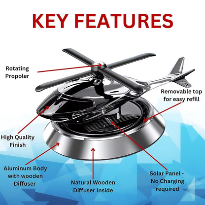 Car Air Fresheners Rotatable Helicopter Car Perfume Airplane New Car Scent Car Freshener Fighter Car Smell Air Freshener Creative Car Smell Air Freshener Automotive Air Fresheners (silver)