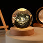 3D Galaxy Crystal Ball Night Lamp - Engraved USB Table LED Wooden Light for Home Office Decoration and Birthday Gift (Galaxy)(Warm White) Visit the One94Store Store