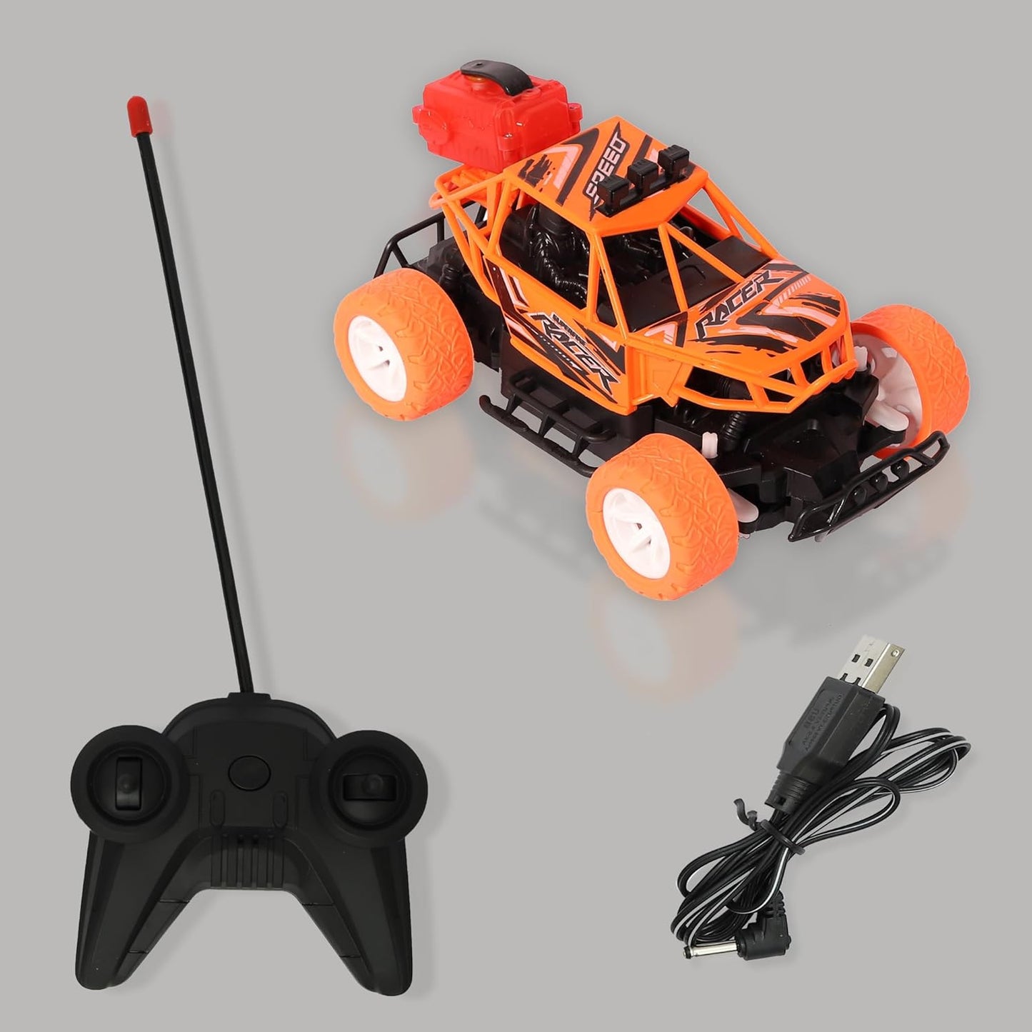 Remote Control Car for Kids with Mist Smoke Spray Function 2 WD Monster Truck Rock Crawler Climbing RC Toy Vehicle Car for Boys and Girls (Orange) (Latest 2024)