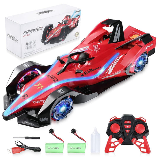 F1 Fast RC Drift Car,Hobby Remote Control Car LED Lights 4WD 2.4GHz 360°Rotating RC Race Sport Stunt Car,High Speed Formula 1 Model Vehicle Cool Toys Birthday Gifts for Kids Age of 6+