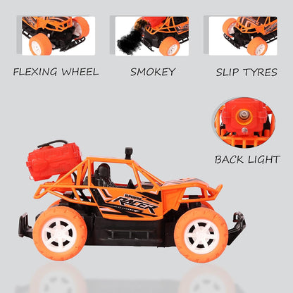 Remote Control Car for Kids with Mist Smoke Spray Function 2 WD Monster Truck Rock Crawler Climbing RC Toy Vehicle Car for Boys and Girls (Orange) (Latest 2024)