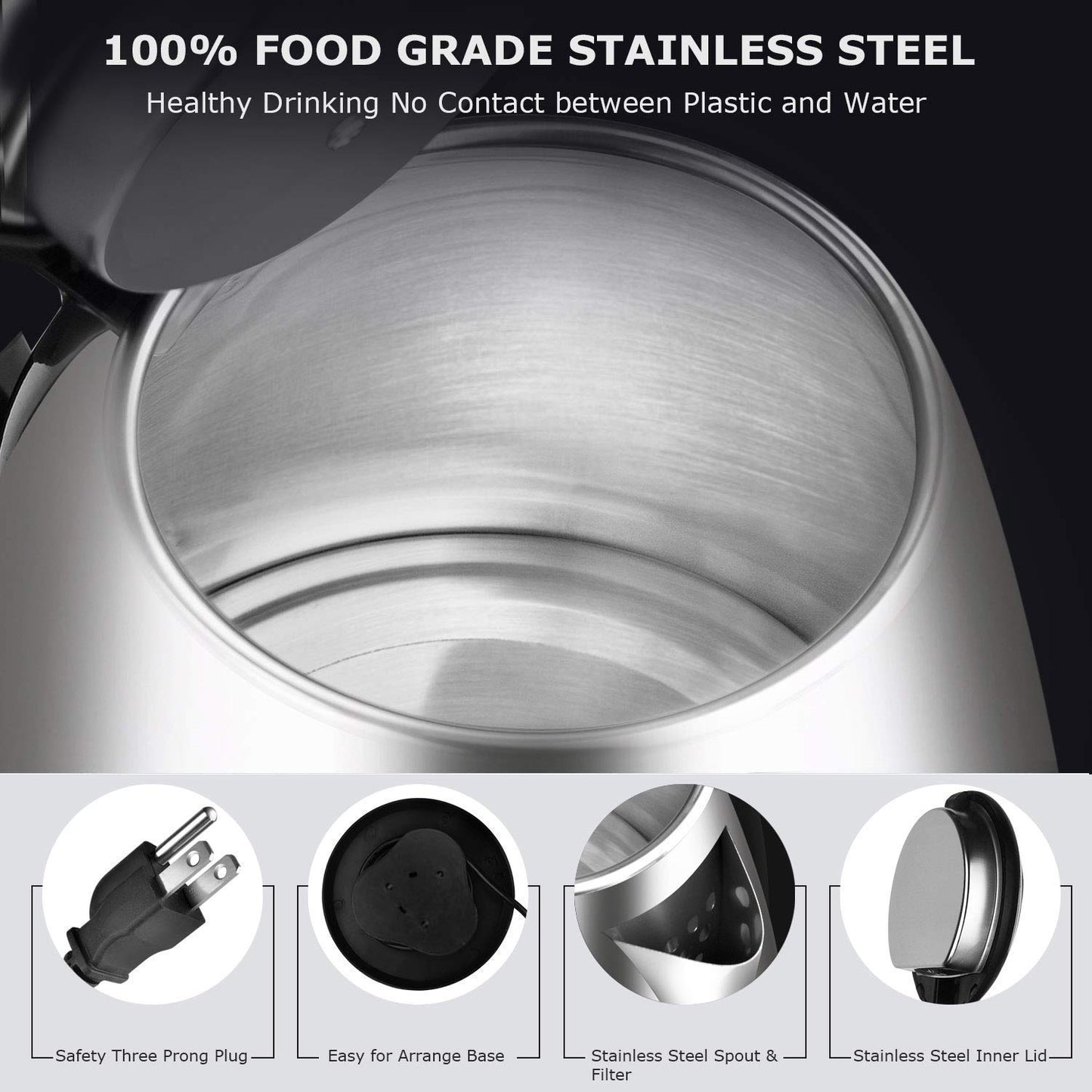 Electric Kettle 2 Litre Elegant Design for Hot Water, Tea,Coffee,Milk, Rice and Other Multi Purpose Cooking Foods Kettle