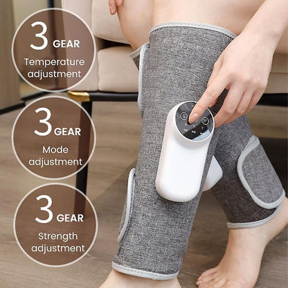 Leg Massager for Circulation and Pain Relief, Calf Air Compression Massager with Heat, Leg Massager with 3 Intensities, 3 Modes, Easy to Use, Muscle Relaxation