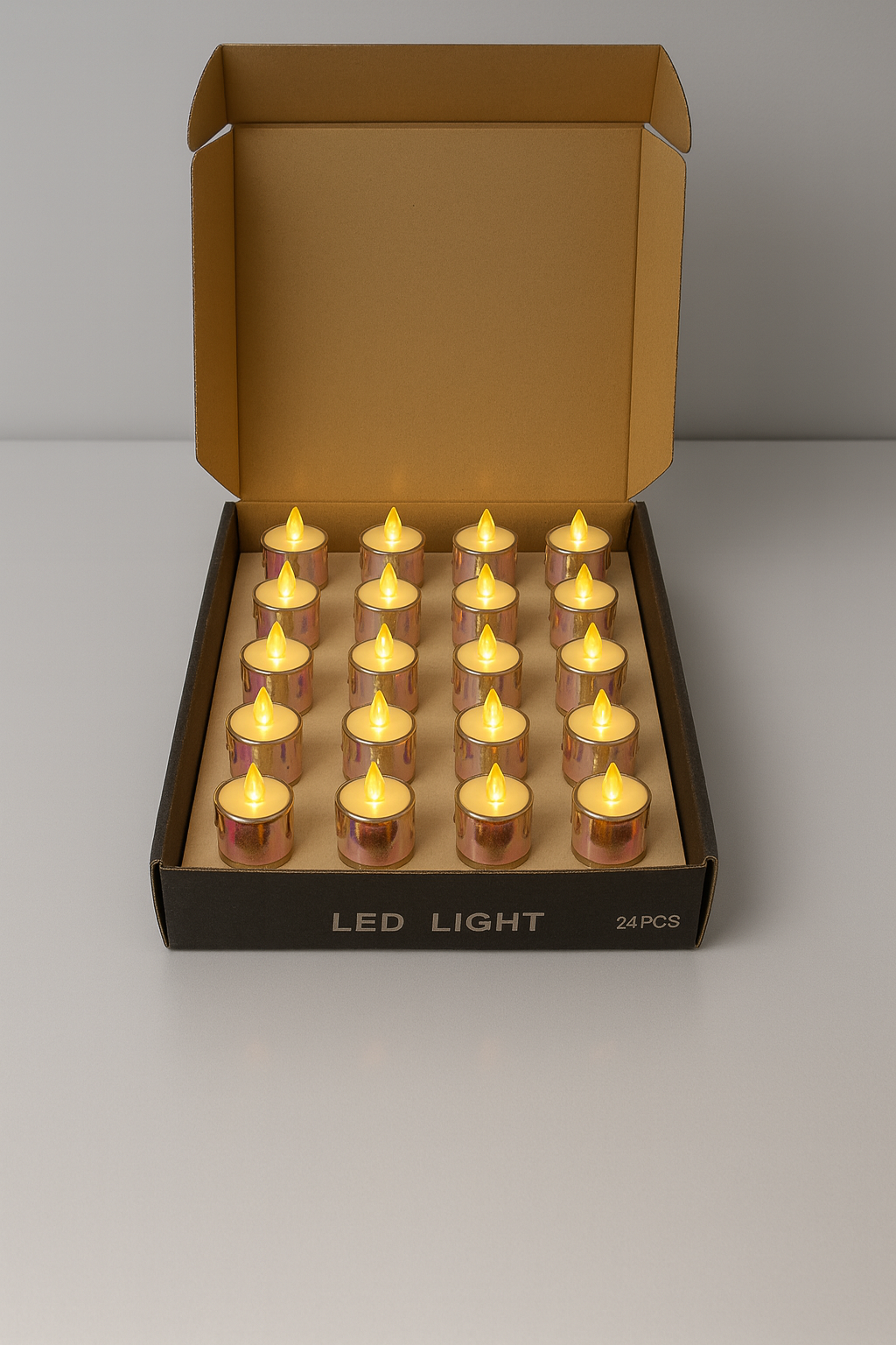 Round LED Candle Light (Pack of 24) – Flickering Flameless