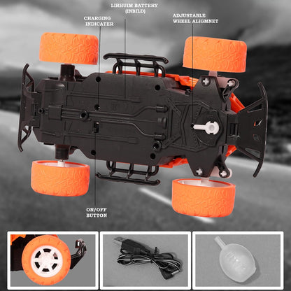 Remote Control Car for Kids with Mist Smoke Spray Function 2 WD Monster Truck Rock Crawler Climbing RC Toy Vehicle Car for Boys and Girls (Orange) (Latest 2024)