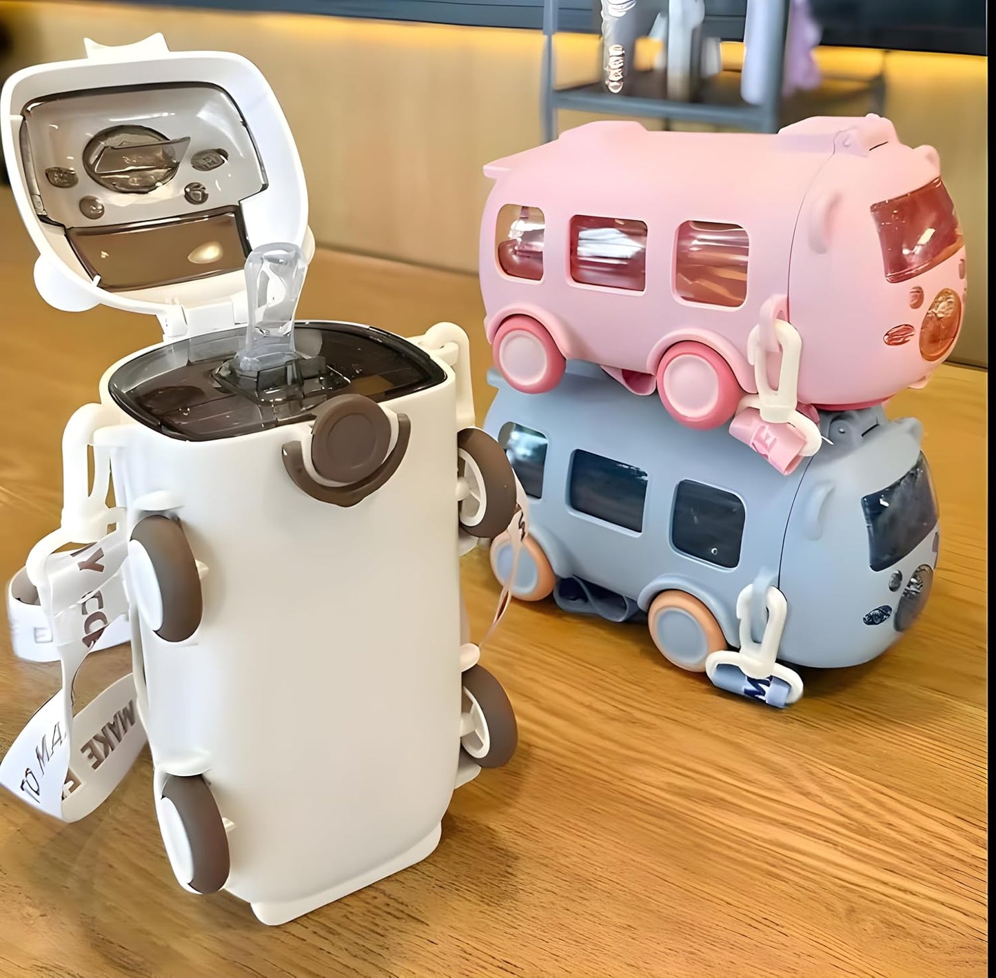 Cute Bear Bus Shape Water Bottle for Kids