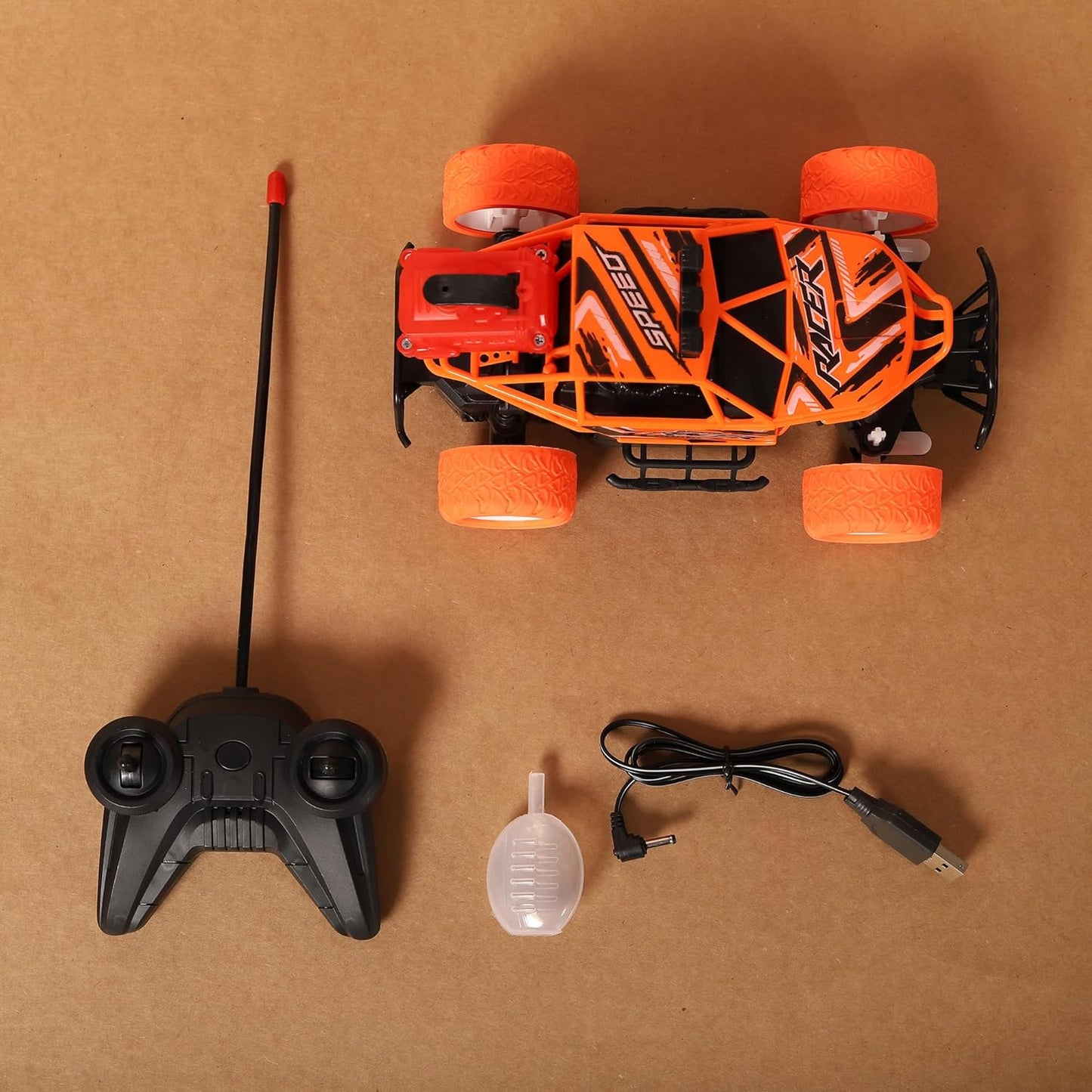 Remote Control Car for Kids with Mist Smoke Spray Function 2 WD Monster Truck Rock Crawler Climbing RC Toy Vehicle Car for Boys and Girls (Orange) (Latest 2024)