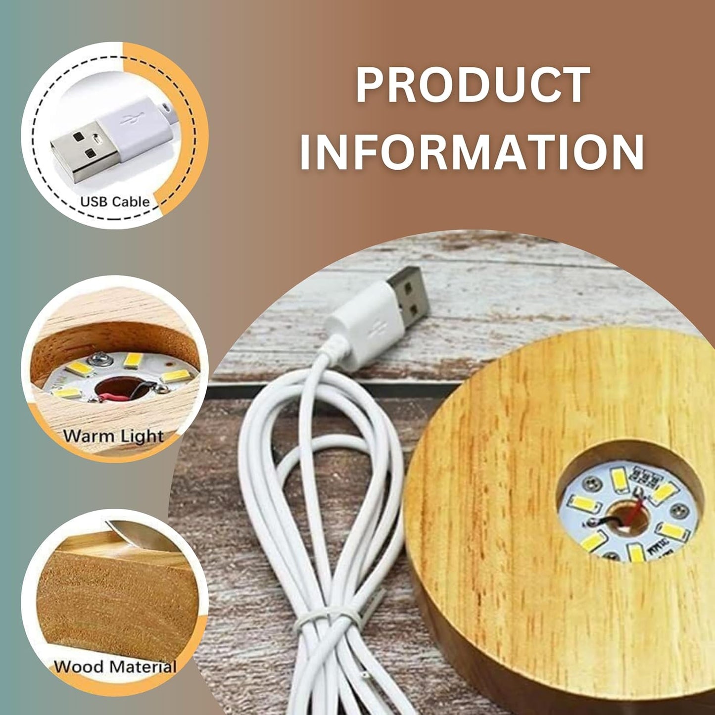 3D Galaxy Crystal Ball Night Lamp - Engraved USB Table LED Wooden Light for Home Office Decoration and Birthday Gift (Galaxy)(Warm White) Visit the One94Store Store