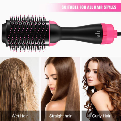 Ronest Hair Dryer Brush - 3 in 1 Hot Air Brush One Step Volumizer for Rotating Straightening (Black), 1000 Watts