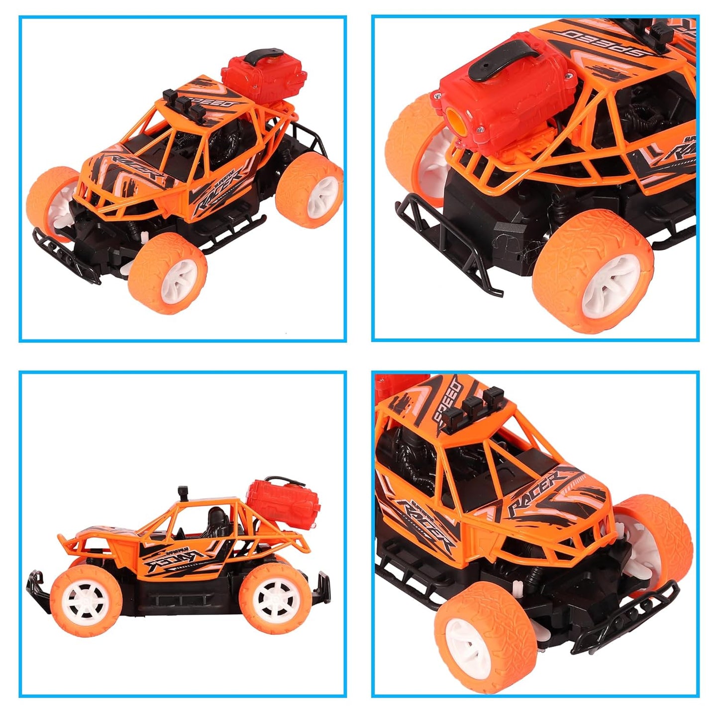 Remote Control Car for Kids with Mist Smoke Spray Function 2 WD Monster Truck Rock Crawler Climbing RC Toy Vehicle Car for Boys and Girls (Orange) (Latest 2024)