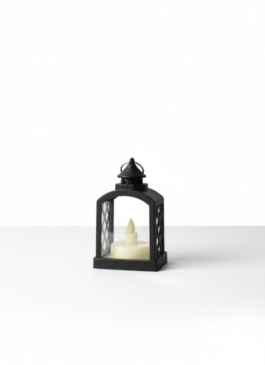LED Lanterns with Flickering Candle Light – Black & White Vintage Style (PACK OF 24)