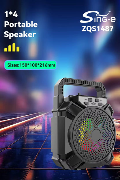 ZQS1487 4-Inch Mini BT/USB Speaker With Wireless Microphone