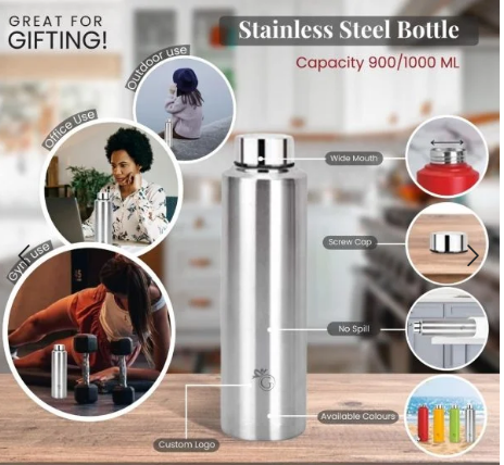 E+ STAINLESS STEEL BOTTEL 1000 ML
